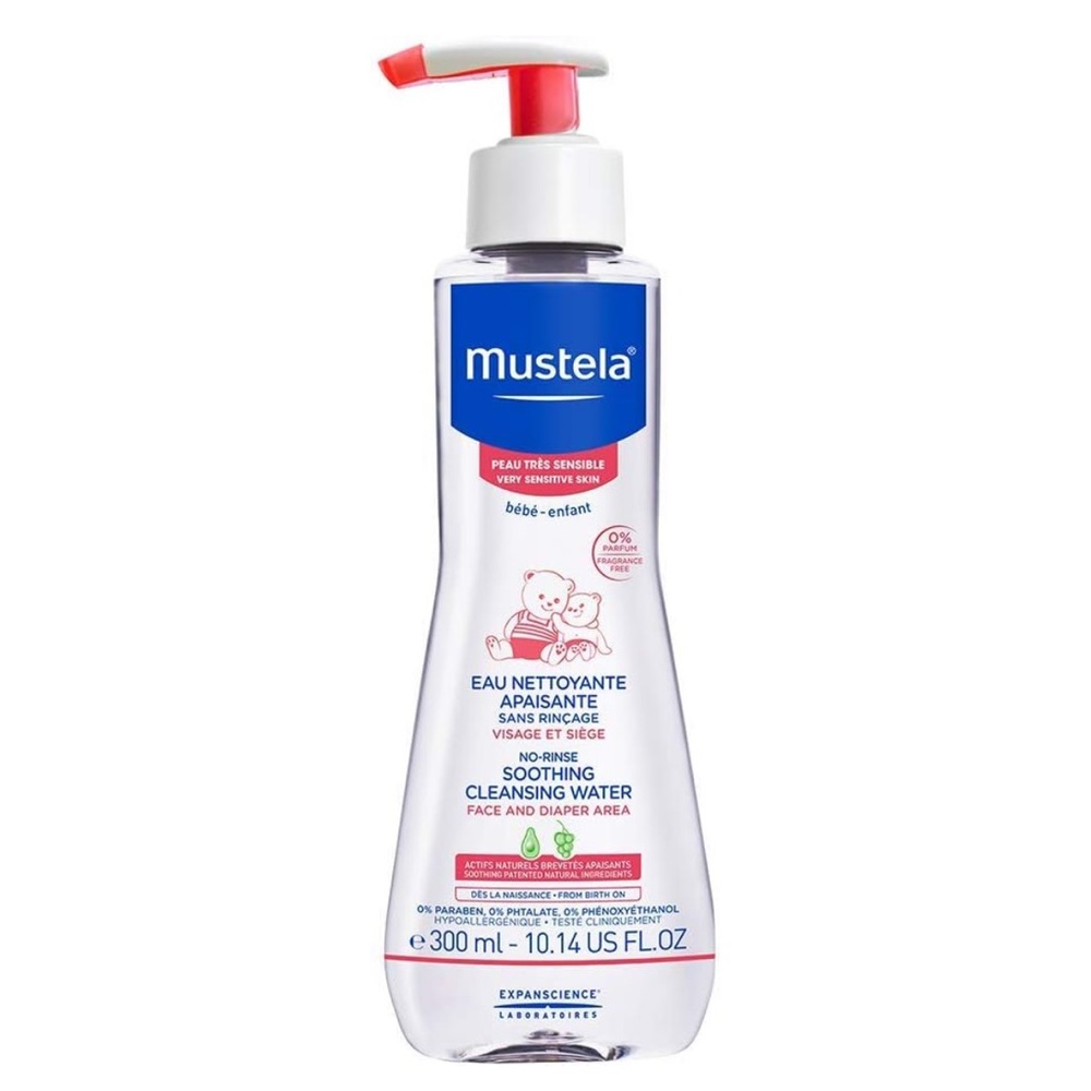 New Mustela No Rinse Soothing Cleansing Water Very Sensitive Skin 10.14 oz Baby